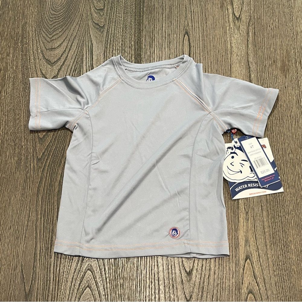 NWT Mr. Swim Jr. Swim Shirt UPF 50 Water Resistant Gray Size 4T
